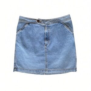 Liz Claiborne Lizwear Vintage Denim A-Line Mini Skirt Light Wash Size 14